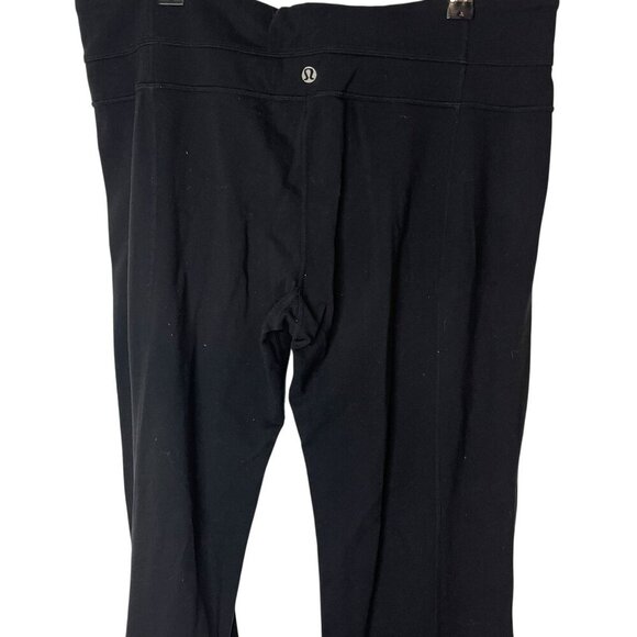 Lululemon Wide Leg Flare Pant Leggings Black Y2K Size 12 Stretch Pull On Active - Picture 8 of 11